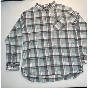 Vans Monterey III Flannel Plaid Shirt XXL Men's Blue Grey FA20